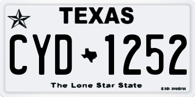 TX license plate CYD1252
