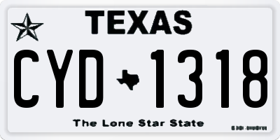 TX license plate CYD1318
