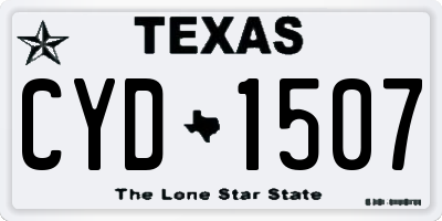 TX license plate CYD1507
