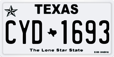 TX license plate CYD1693