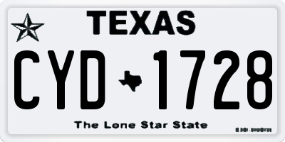 TX license plate CYD1728