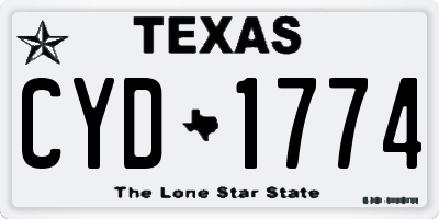TX license plate CYD1774