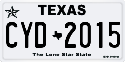 TX license plate CYD2015
