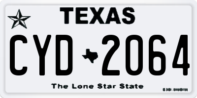 TX license plate CYD2064