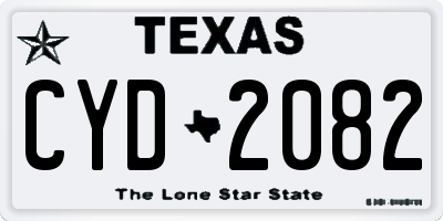 TX license plate CYD2082
