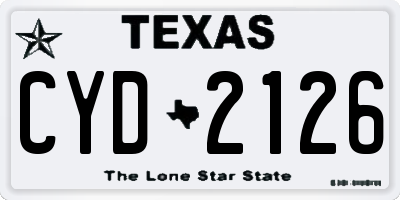 TX license plate CYD2126