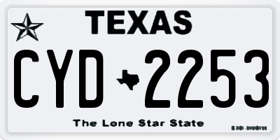 TX license plate CYD2253