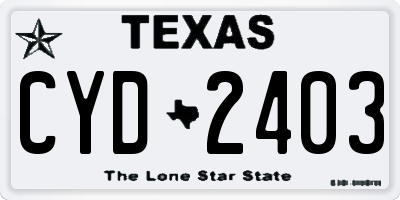 TX license plate CYD2403