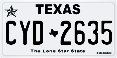 TX license plate CYD2635