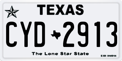 TX license plate CYD2913