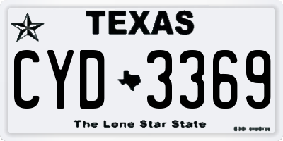 TX license plate CYD3369