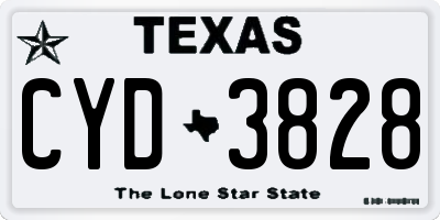 TX license plate CYD3828
