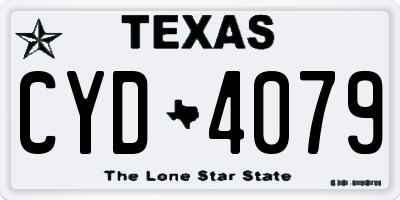 TX license plate CYD4079