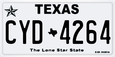 TX license plate CYD4264
