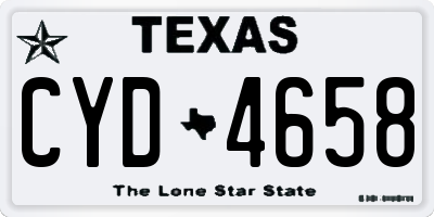 TX license plate CYD4658