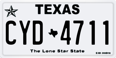 TX license plate CYD4711