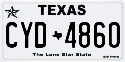 TX license plate CYD4860