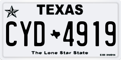 TX license plate CYD4919