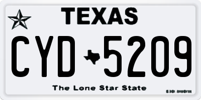 TX license plate CYD5209