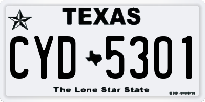 TX license plate CYD5301