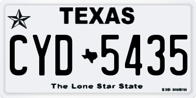 TX license plate CYD5435