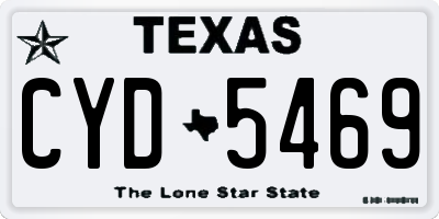 TX license plate CYD5469