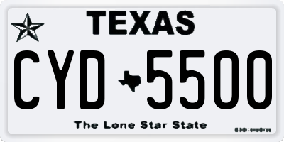 TX license plate CYD5500