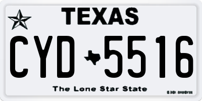 TX license plate CYD5516