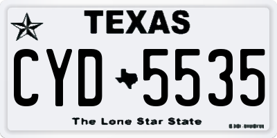 TX license plate CYD5535