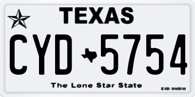 TX license plate CYD5754