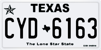 TX license plate CYD6163