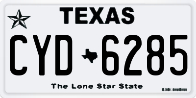 TX license plate CYD6285