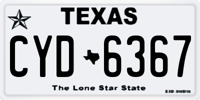 TX license plate CYD6367
