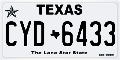 TX license plate CYD6433