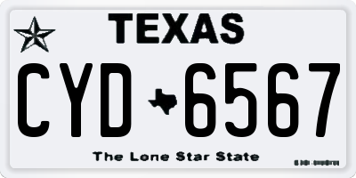 TX license plate CYD6567