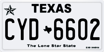 TX license plate CYD6602