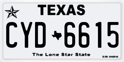 TX license plate CYD6615
