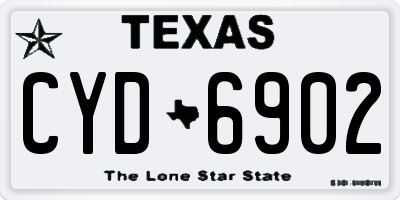 TX license plate CYD6902