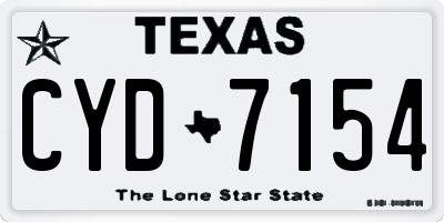 TX license plate CYD7154