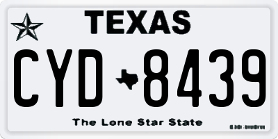 TX license plate CYD8439