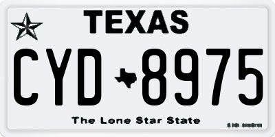 TX license plate CYD8975