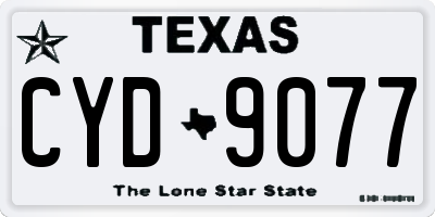 TX license plate CYD9077