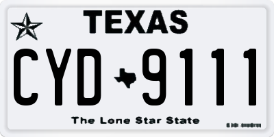 TX license plate CYD9111