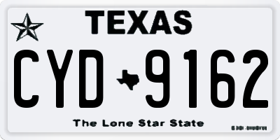 TX license plate CYD9162