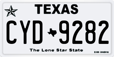 TX license plate CYD9282
