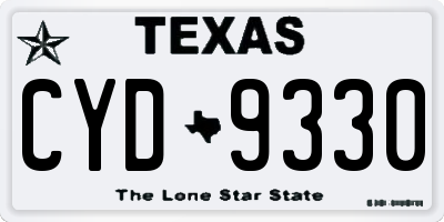 TX license plate CYD9330