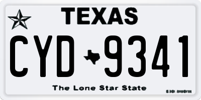 TX license plate CYD9341
