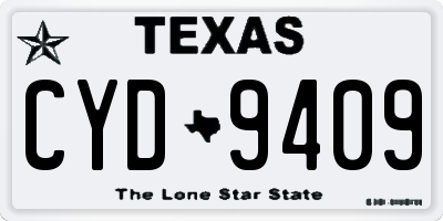 TX license plate CYD9409