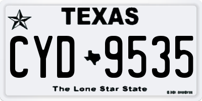TX license plate CYD9535