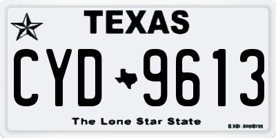 TX license plate CYD9613